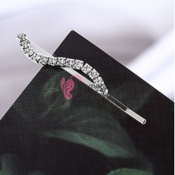 Agrafa pentru par metalica AGF031BB - Argintiu cu strasuri